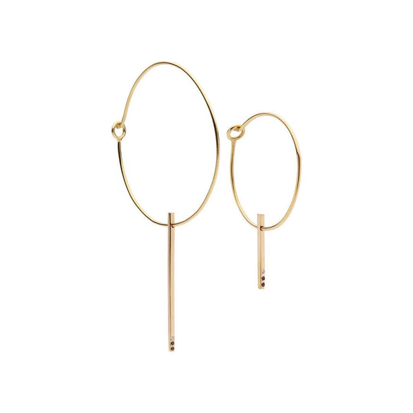 CLASSIC Small Hoop Large Hoop Pair 18Ct Gold with Diamonds