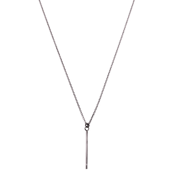 The Classic Bar 18Ct Gold Necklace Black with Diamonds