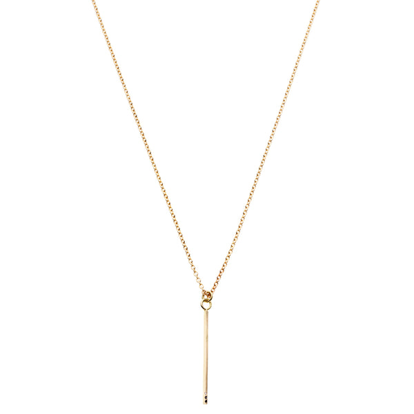 The Classic Bar 18Ct Gold Necklace with Diamonds