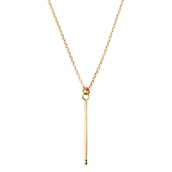 The Classic Bar 18Ct Gold Necklace with Diamonds