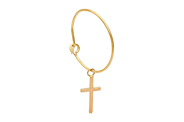CLASSIC Gold Hoop with Natalia Gold Cross Large