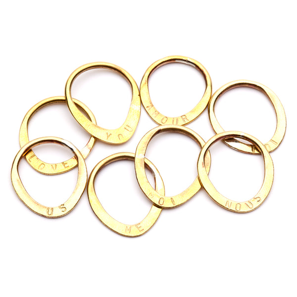 BRASS La Vie Rings Stamped - Full Set
