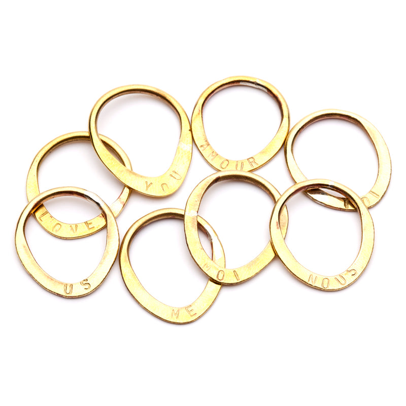 BRASS La Vie Rings Stamped - Full Set