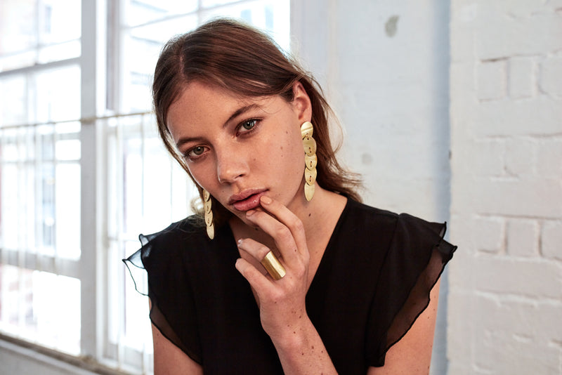 BRASS L'Amour Earrings - Five